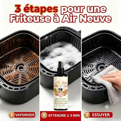 Nettoyant & Spray dégraissant 2-en-1 pour friteuse sans huile