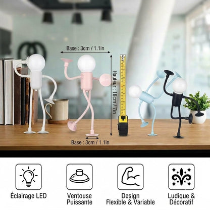 Lampe LED à ventouse – Design amusant avec ventouses interchangeables pour la décoration
