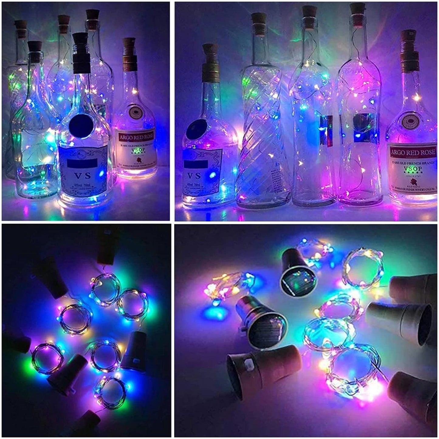Guirlande lumineuse LED avec bouchon en liège pour bouteille DIY – Éclairage d'ambiance en fil pour décoration