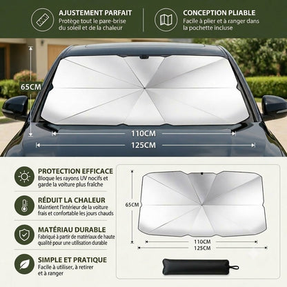 Pare-soleil pliable pour pare-brise – Protection UV efficace et protection solaire pour voiture 🚗☂️