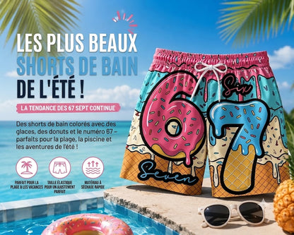 🍦Short imprimé glaces et donuts / Short avec motif de glaces et beignets🍩