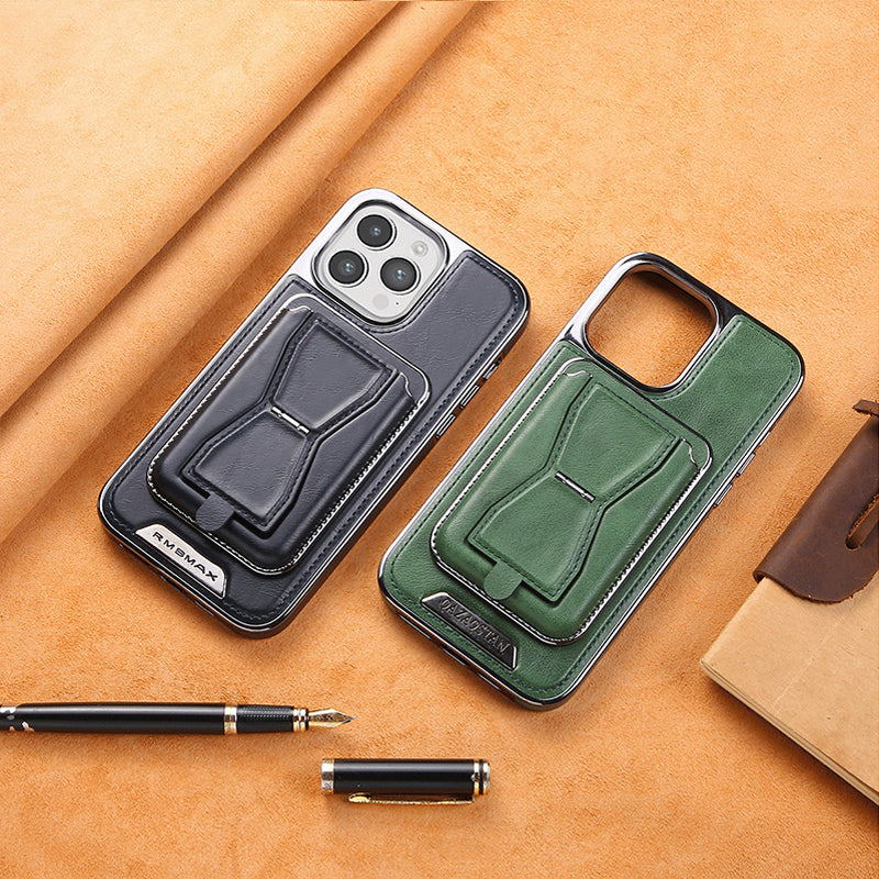 Coque iPhone en Cuir avec Porte-Cartes Magnétique