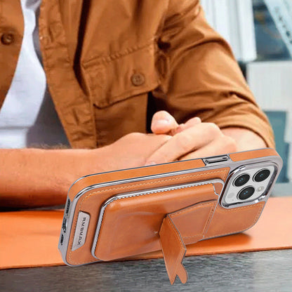 Coque iPhone en Cuir avec Porte-Cartes Magnétique