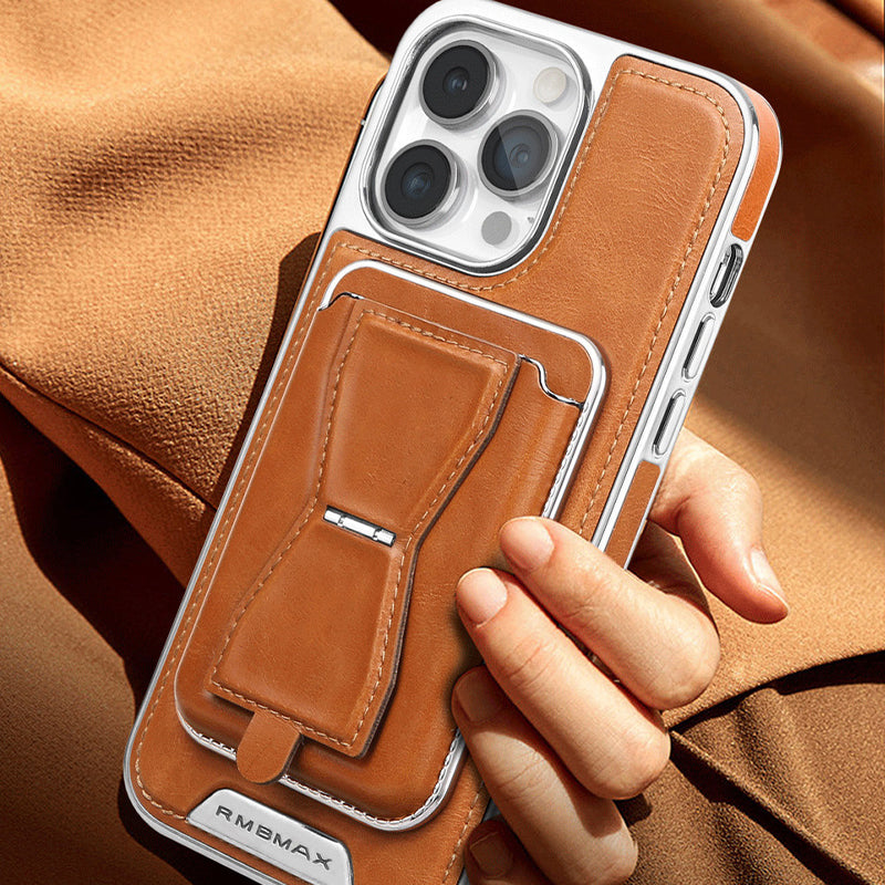 Coque iPhone en Cuir avec Porte-Cartes Magnétique