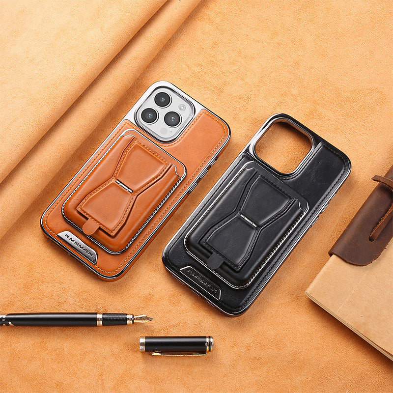 Coque iPhone en Cuir avec Porte-Cartes Magnétique