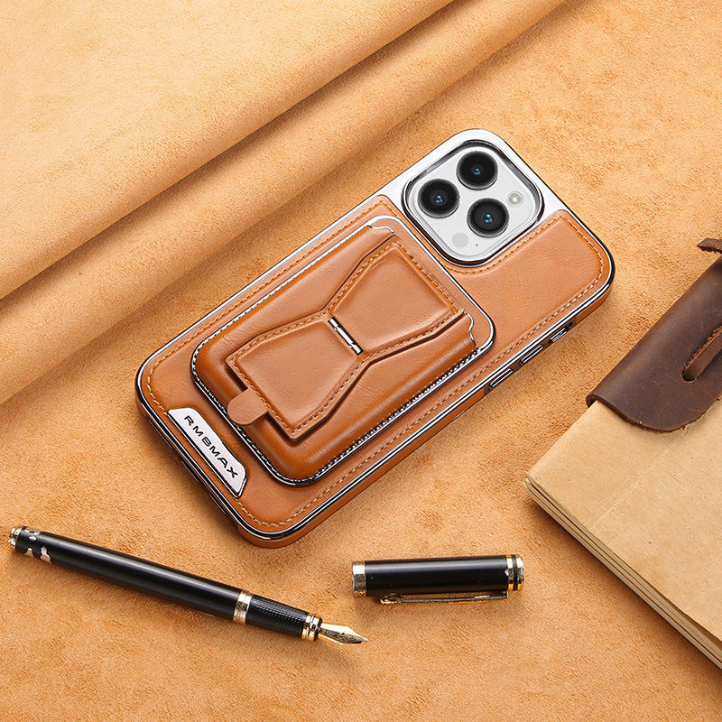 Coque iPhone en Cuir avec Porte-Cartes Magnétique