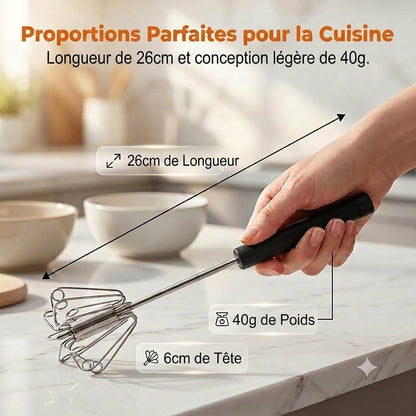Ustensile de cuisine pratique : Fouet en acier inoxydable avec poignée antidérapante