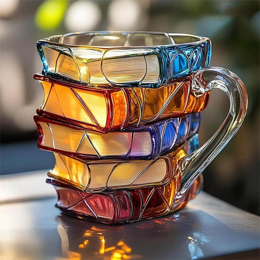 Mug pour amoureux des livres, peinte à la main