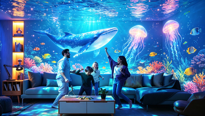 🔌 Veilleuse projecteur d'étoiles et d'océan HD Plug-and-play 🥳⭐