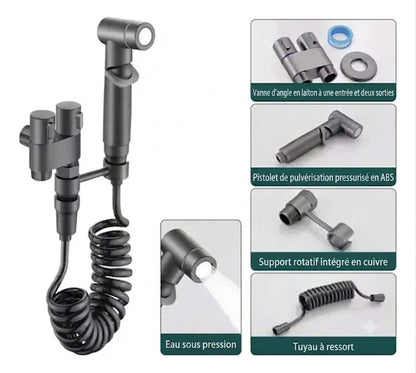 Kit douchette bidet pour WC – Douchette à main hygiénique & pistolet de nettoyage
