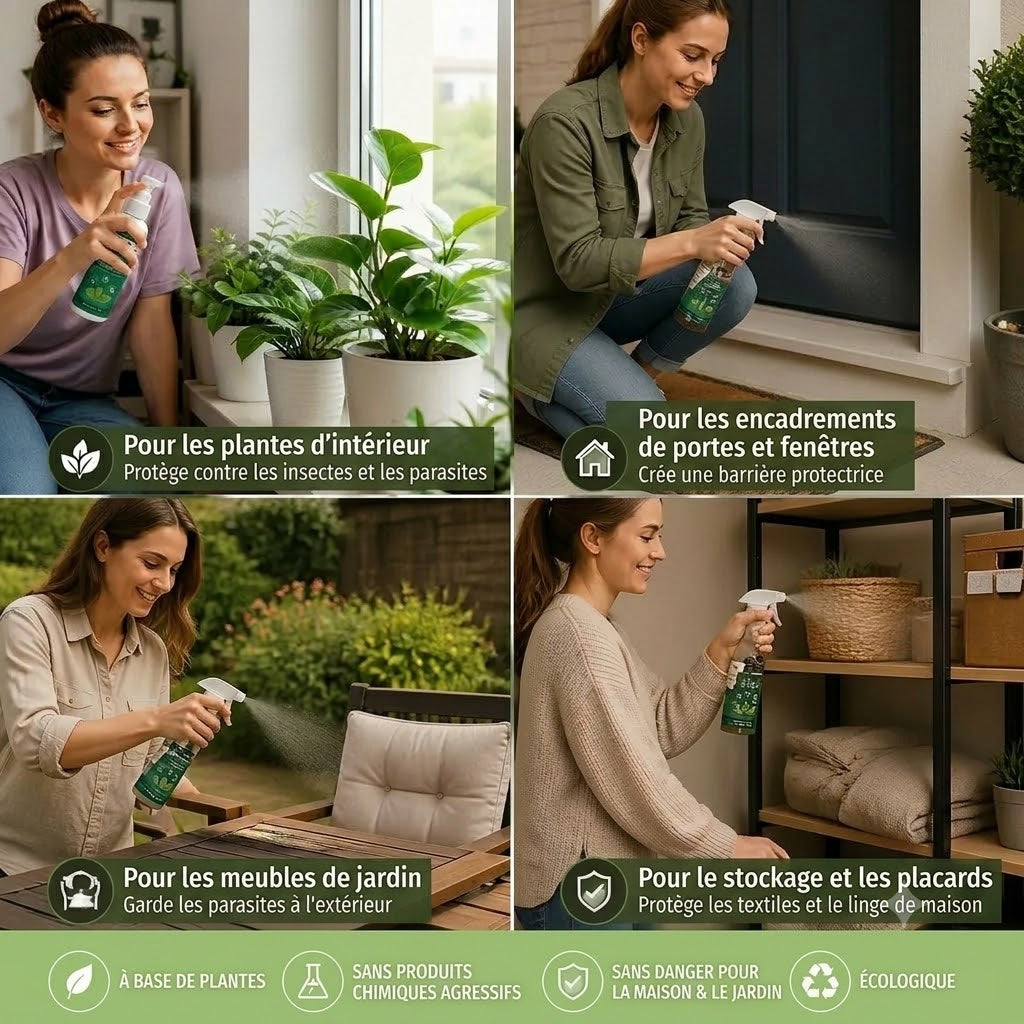 MOONSPRY Spray anti-insectes à la menthe poivrée – Insecticide pour intérieur et extérieur, chambre et jardin