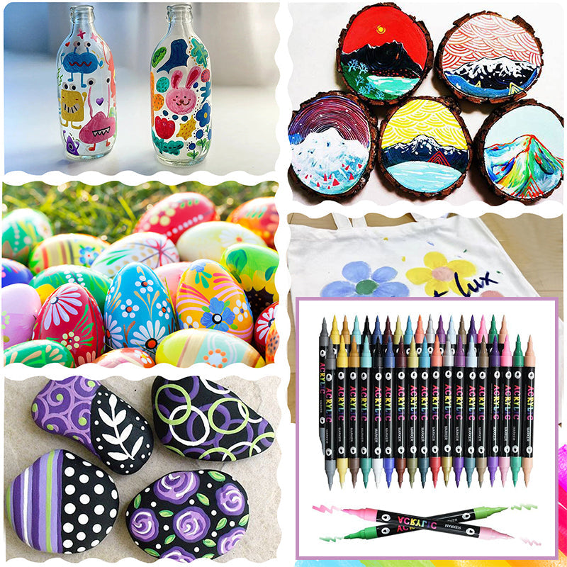 Marqueurs de peinture acrylique à double pointe