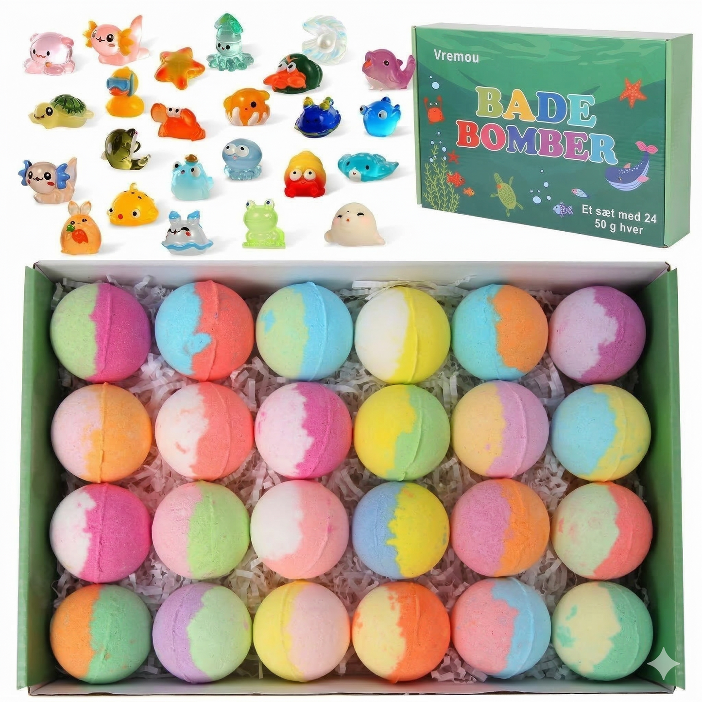 [Lot de 12] Bombes de bain magiques avec surprise - Jouets d'animaux marins à l'intérieur