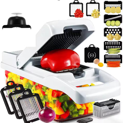 Hachoir et coupe-légumes multifonction (accessoires inclus)