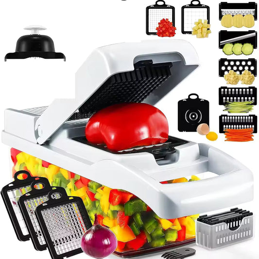 Hachoir et coupe-légumes multifonction (accessoires inclus)