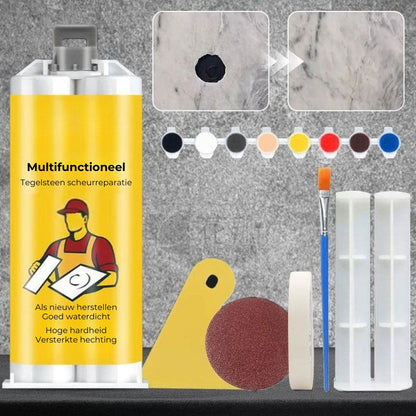 Kit de Réparation de Carrelage – Répare fissures et éclats comme neuf – Étanche et inaltérable – Pour céramique, pierre et porcelaine