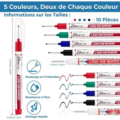 Marqueur pour trous profonds à pointe longue