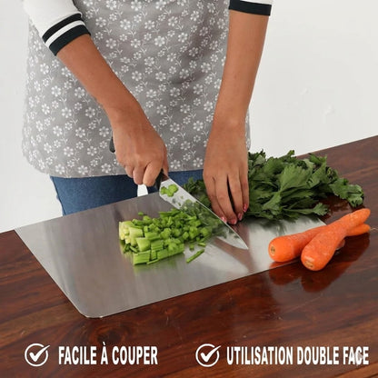 Planche à découper en inox pour plan de travail