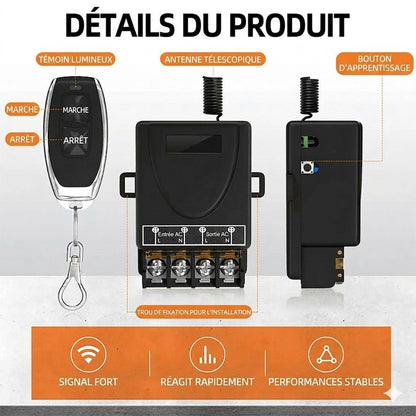 💥Ensemble télécommande et récepteur sans fil - Universel - Plug & Play - Aucun câble⚡ requis