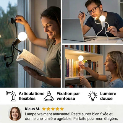 Lampe LED à ventouse – Design amusant avec ventouses interchangeables pour la décoration