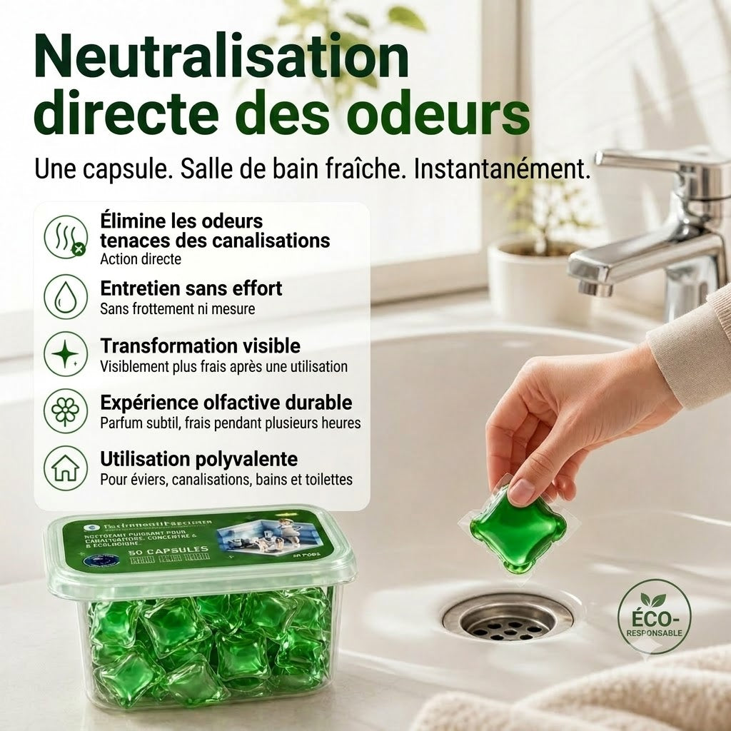 Pastilles nettoyantes et désodorisantes pour canalisations