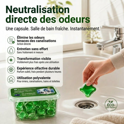 Pastilles nettoyantes et désodorisantes pour canalisations