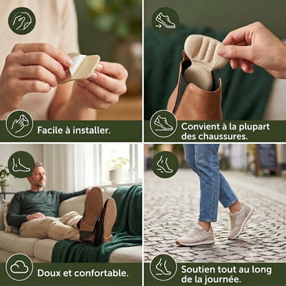 Coussinets de talon en mousse double couche doux et respirants