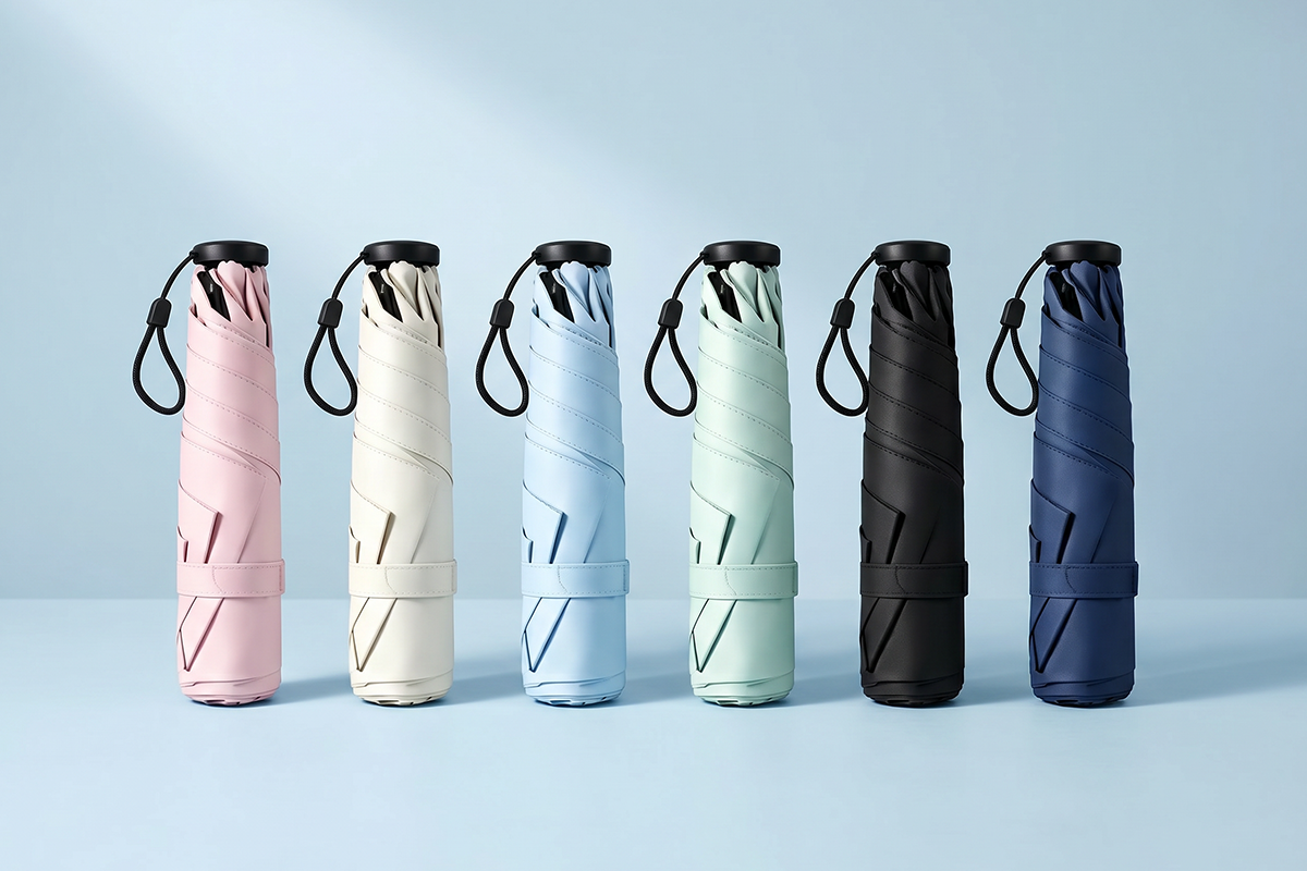 Parapluie ultra-léger en carbone – Protection UV (revêtement noir) pour le soleil et la pluie ☂️