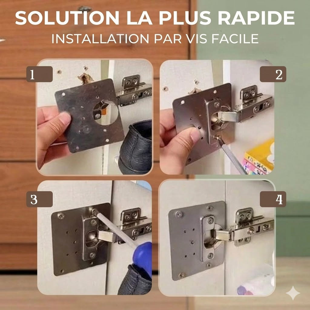 Kit de réparation professionnel pour charnières de placard