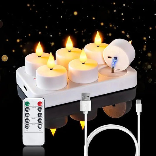 Bougies Chauffe-plat LED Rechargeables (Sans flamme) – Créez une ambiance chaleureuse sans risque d'incendie