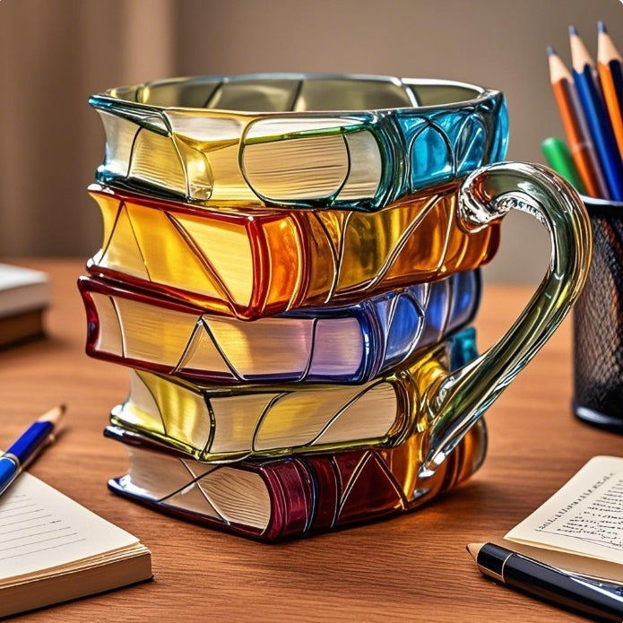 Mug pour amoureux des livres, peinte à la main