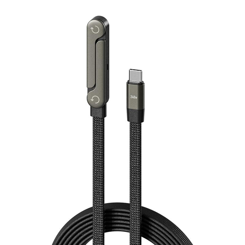 Câble de Charge USB-C 2 en 1 avec Support Invisible - Charge Super Rapide 240W