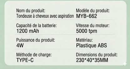 Tondeuse avec fonction aspiration (Fini les poils partout)