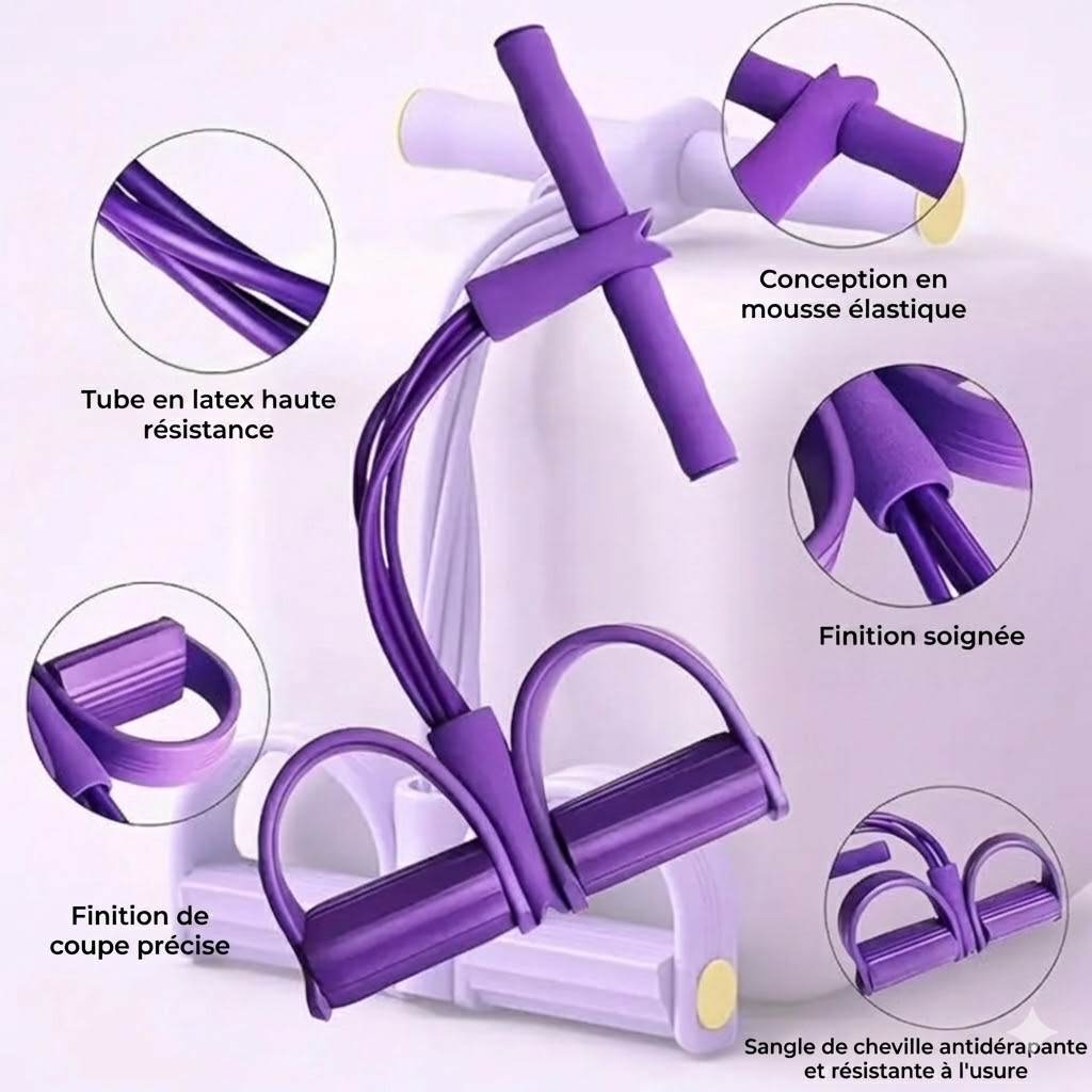 FitPedal - Bande de Résistance avec Pédales et Poignées