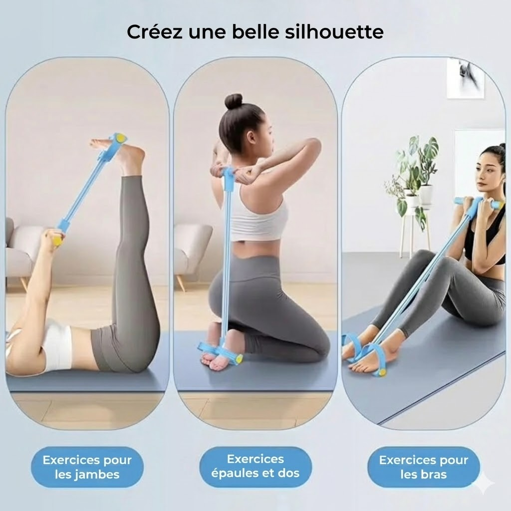FitPedal - Bande de Résistance avec Pédales et Poignées