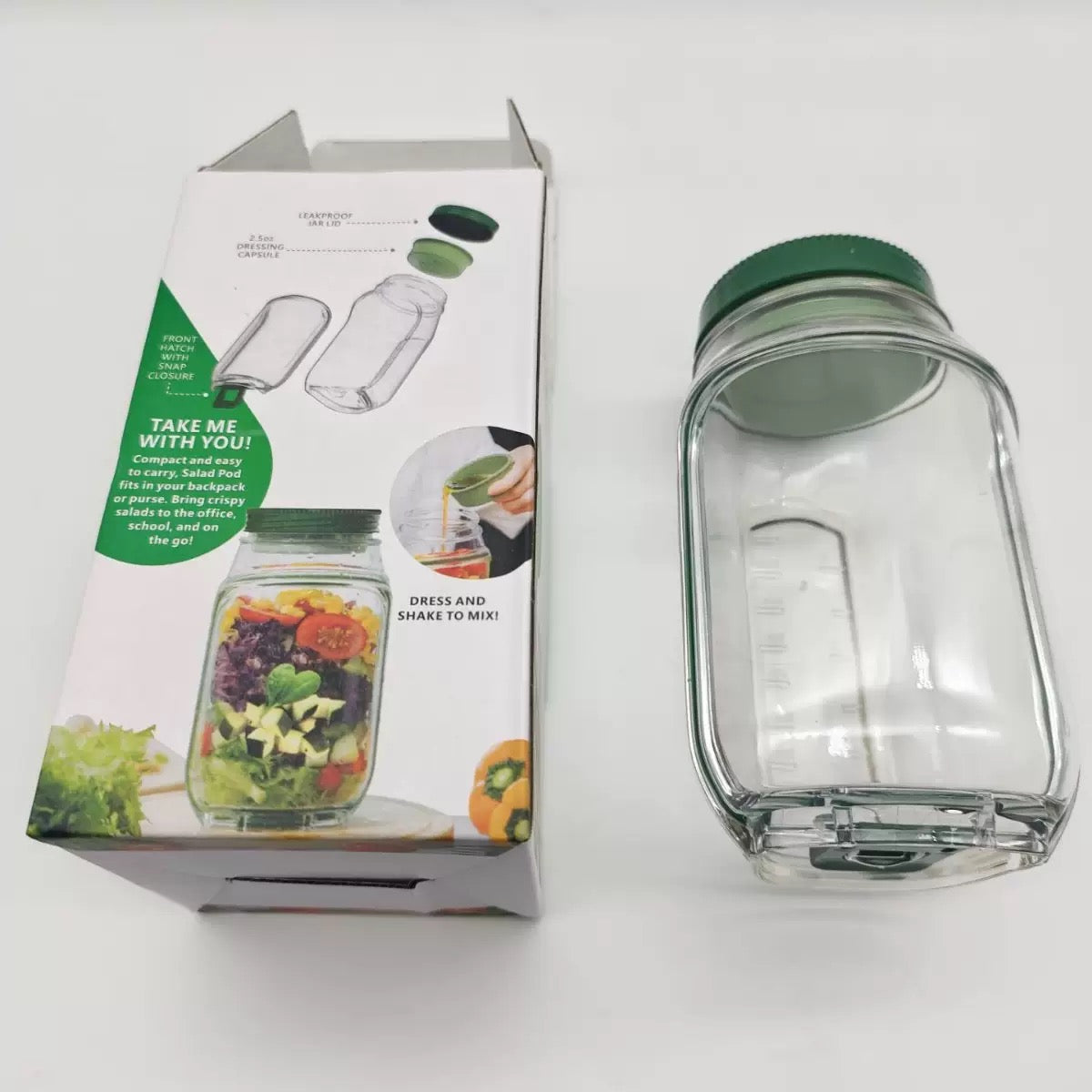 Boîte à salade nomade - Lunchbox étanche avec compartiments et pot à sauce (Passe au lave-vaisselle)