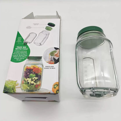 Boîte à salade nomade - Lunchbox étanche avec compartiments et pot à sauce (Passe au lave-vaisselle)