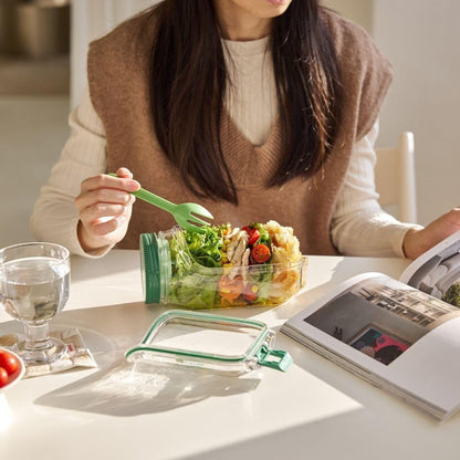 Boîte à salade nomade - Lunchbox étanche avec compartiments et pot à sauce (Passe au lave-vaisselle)