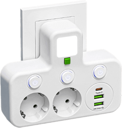 Adaptateur de Prise Murale Multi-ports (UE)