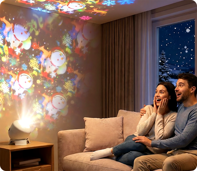 Lampe projecteur LED rotative – Éclairage d'ambiance dynamique