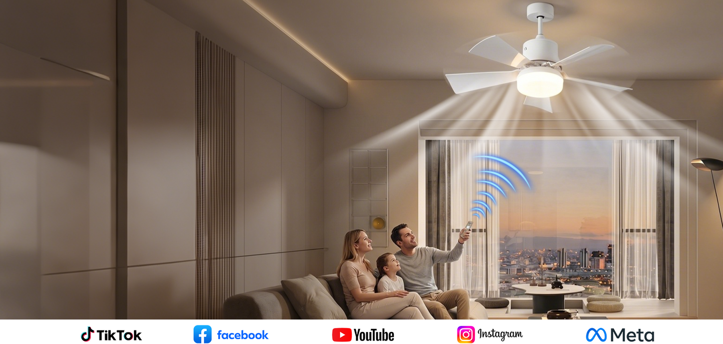 Ventilateur de plafond 2-en-1 avec éclairage LED - Télécommande incluse