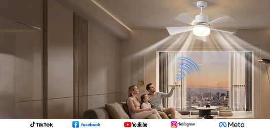 Ventilateur de plafond 2-en-1 avec éclairage LED - Télécommande incluse