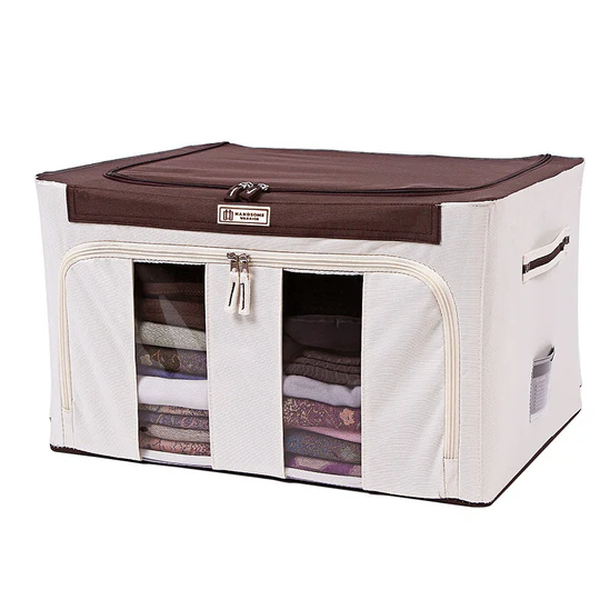 Grande boîte de rangement pour vêtements avec couvercle