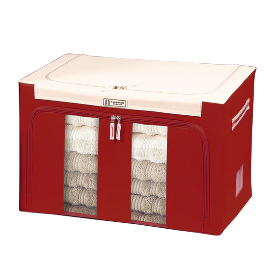 Grande boîte de rangement pour vêtements avec couvercle