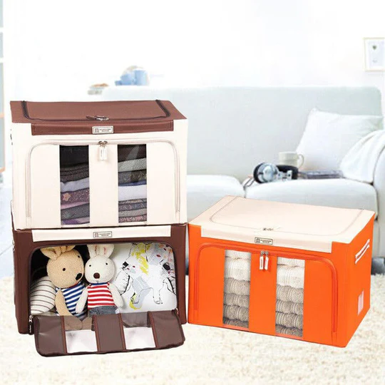 Grande boîte de rangement pour vêtements avec couvercle