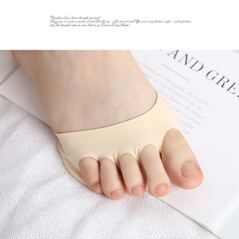 Chaussettes à orteils pour femme (4 paires) – Demi-chaussettes antidérapantes pour escarpins et talons – Respirantes