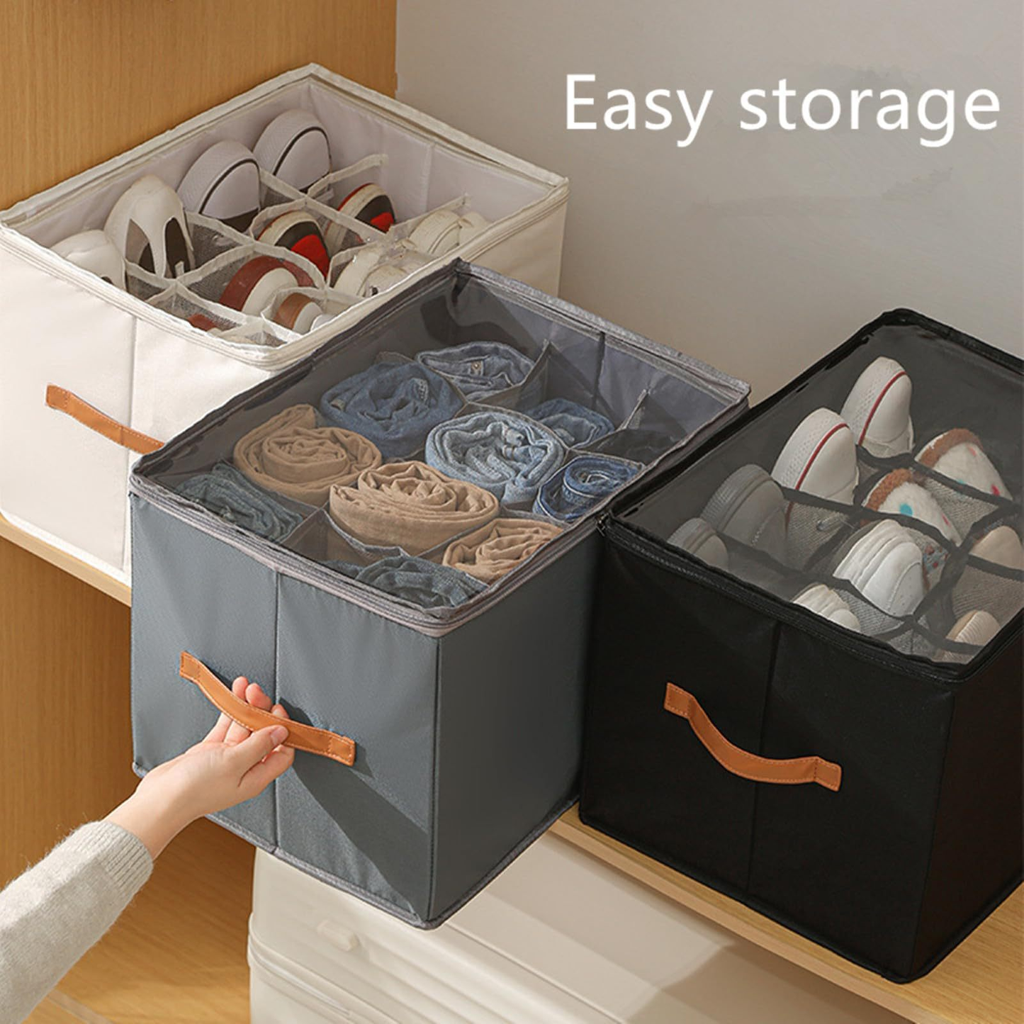 Boîte de rangement pour chaussures en tissu pliable
