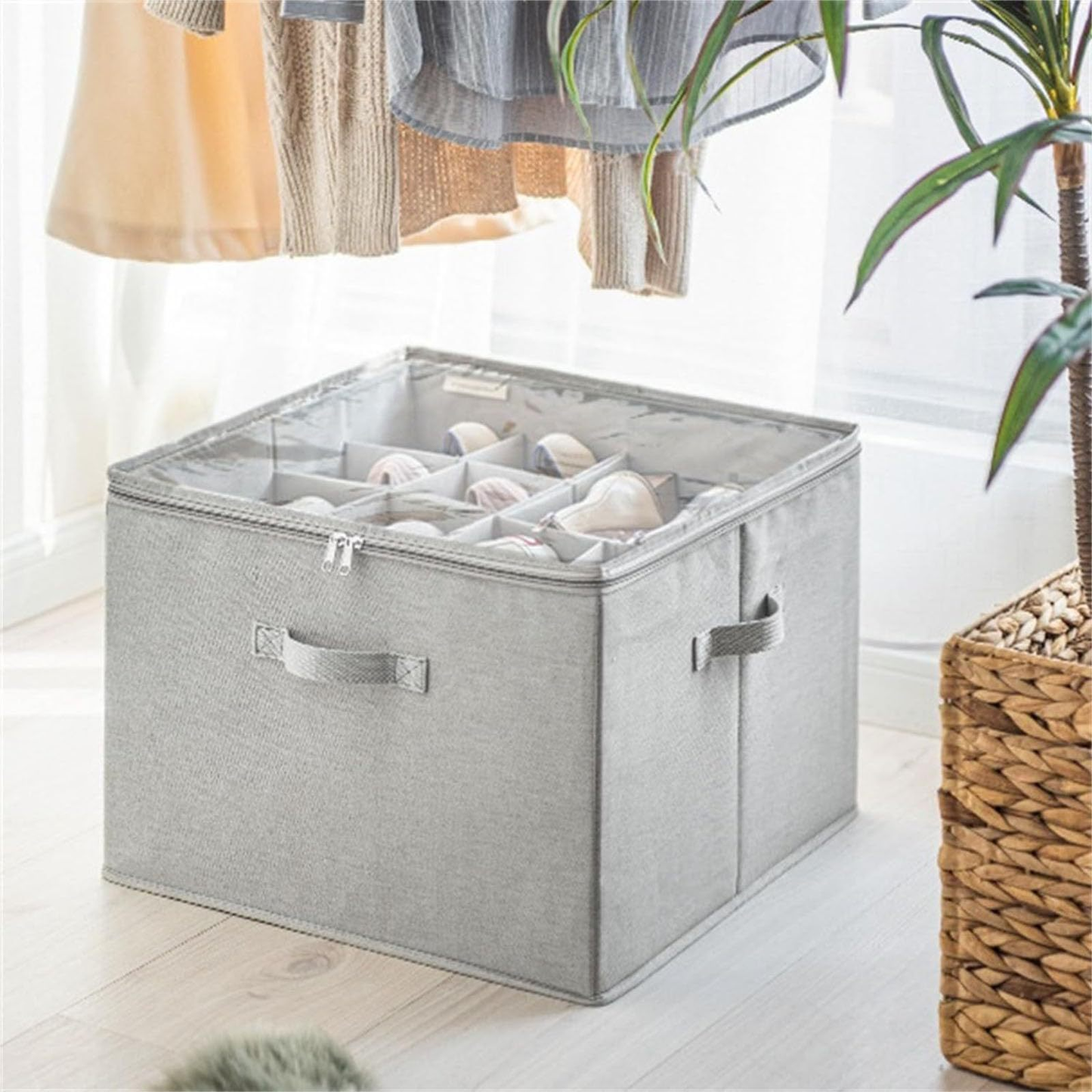 Boîte de rangement pour chaussures en tissu pliable