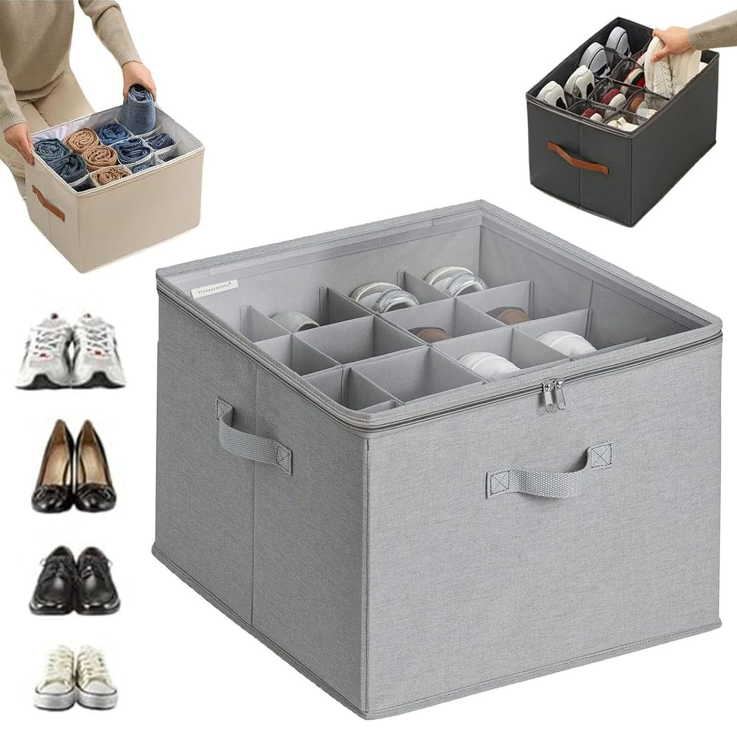 Boîte de rangement pour chaussures en tissu pliable