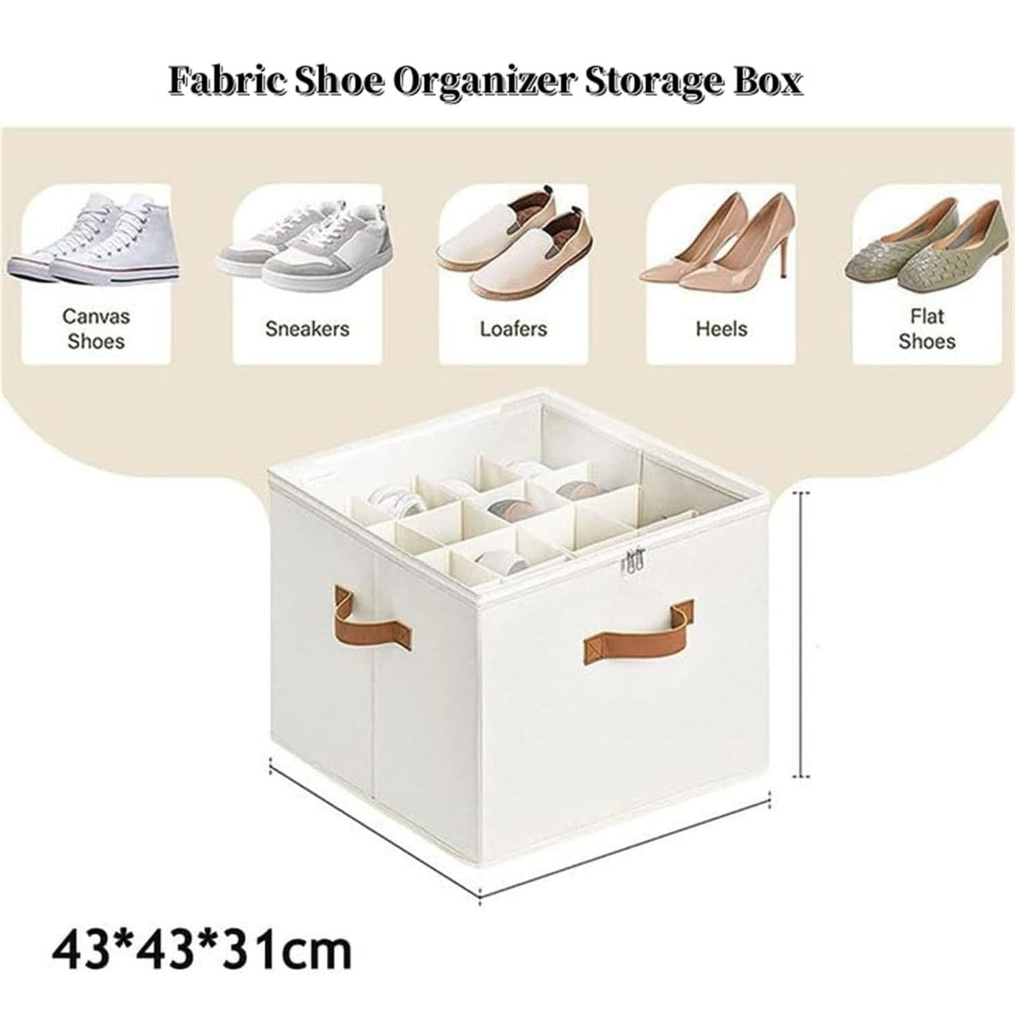 Boîte de rangement pour chaussures en tissu pliable